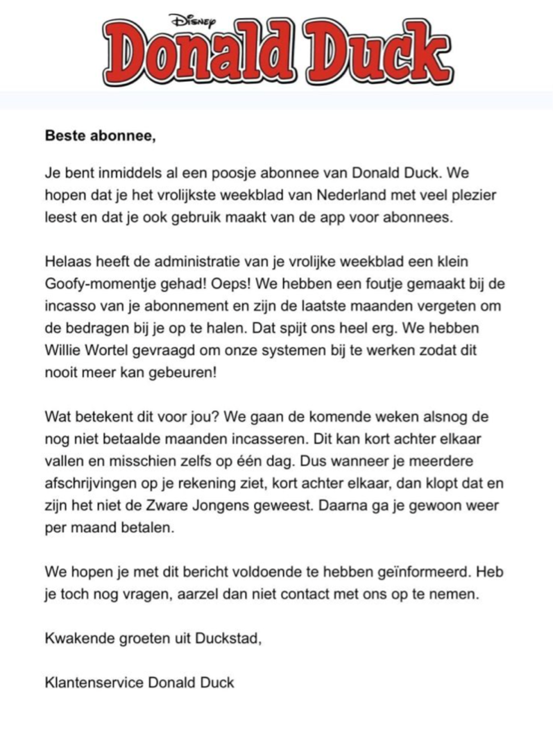 voorbeeld communicatie donald duck